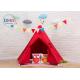 4 Walls Kids Pop Up Tent Durable Wooded Poles 100 Percentage Cotton With Window
