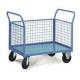 Two Handles 3 Mesh Sides Food Store Trolley For Industrial Warehouse