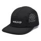 5 Panel Camper Hat with Sports Mesh Sweatband and Flat Brim Shape Laser Cutting Panel