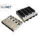 1 x 4 Ganged SFP Solutions Cage 0.25 Mm Copper Alloy Press Fit SFP Cage