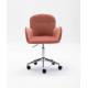 Silver Base Modern Leisure Style Pink Velvet Swivel Chair 8.6KGS