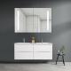 Wall Mount PVC Bathroom Cabinets Double Basin Vanity Unit White Painted