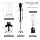 4 Blades Stick Hand Blender 5 Attachments Included For Household