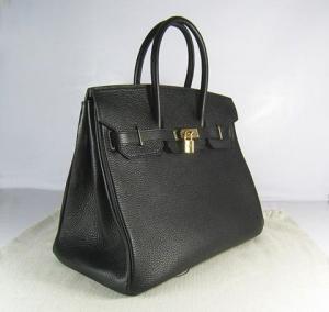 Black Togo Leather Soft Sheepskin Leather 35cm Hermes Birkin Bag ...