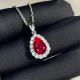 ODM Welcome Red Sapphire Pendant Necklace Gem Grade Corundum 18K Gold