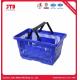 Square Plastic Trolley Basket ODM 60 Liter In Supermarket