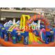 Orange Blue and Yellow Inflatable Theme Park with Quadruple Stitching