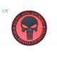 Punisher Skull Logo Velcro Embossing Soft PVC Rubber For Clothes