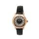 Black Stainless Steel Leather Quartz Watch Jewerly Luxury For Ladies