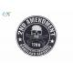 Polyester Background Material Motorcycle Leather Vest Patches Skull Shape