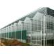 Agricultural Polycarbonate Sheet Greenhouse Double Arch Multi Span Structure Frame