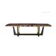 2M Rectangle Wooden and Metal Modern Dining Table