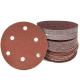 5 Inch Red Sanding Discs 8 Holes Hook and Loop Backing 120 Grit for Abrasive Sandpaper
