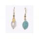 Gold Hook Crystal Drop Stainless Steel Earrings Two Color Optional For Lady