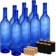 750ml Glass Bottles for Vodka Champagne Juice Beverages Decorations Cobalt Blue Round