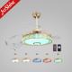 4000K 6000K Retractable Blade Ceiling Fan Chandelier Color Changing