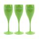 Green Perrier Jouet Polycarbonate Plastic Champagne Glasses Flutes For Tub Poolside