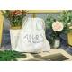 White Canvas Handbag 1 Color Silk Printing , Drawstring Canvas Shopping Bags