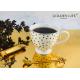 New Bone China 15OZ Gold Design Footed Mug With 9.5cm Shape Square Dish Custom Coffee Mugs