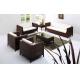 WF-15218 waterproof UV resistent outdoor brown conversation sofa furniture for patio hotel resort