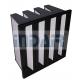 Large Air Flow Terminal HEPA Filter Mini Pleat Design V Type With Plastic Frame