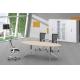 Round shape wooden top  Metal Melamine Office Small Meeting Table