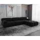 High-End Resistant Dirt Black Comfort Living Room Furniture Modular Luxury L Shape Sectional Sofa