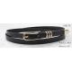 Durable Black Color Womens Waist Belt With Metal Loops & Tip In 1.40cm