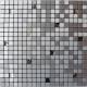 Individual White Grey Silver Metallic Mosaic Tiles Crystal Diamond Shaped