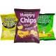 Custom Food Popcorn Potato Chips three side seal pouch for Snack