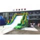 Professional Commercial Inflatable Slide For Kids Green Jungle Single Lane