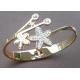 316L S.Steel Ladies IPG Italy Paris STARS Design FULL CZ STONES Pattern Bracelet Bangle