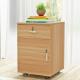 3 Drawer Rolling Pedestal File Cabinet Wood Lockable With Aluminum Alloy Handle