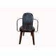 PU Leather 47cm 88cm Wrought Iron Upholstered Dining Chairs
