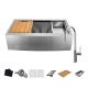 30X22 Inch Kitchen Workstation Sink Single Bowl Ledge Apron 304 Stainless Steel