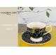 Personalize Floral Cup And Saucer Gift Set Ceramic Flower Pattern Multi Colors