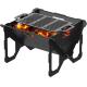 20 inch Outdoor Portable Firepit with BBQ Tray Detachable Wood-Burning Fire Pit Log Stove Fireplace