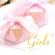 Pink Art Paper Customized Gift Box Hot Stamping Bowknot Type Candy Gift Boxes