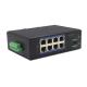 1000M Din Rail 8 Port Poe Switch With Sfp IP30 Industrial enclosure