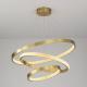 3000K Aluminum Acrylic LED Crystal Ring Chandeliers Gold Color