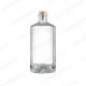 Accptable Clear Surface Handling 750ml Vodka Spirit Gin Rum Glass Liquor Bottle with Cork