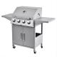 Outdoor Commercial Stainless Steel Gas BBQ Grill with Side Table Custom Logo Acceptable