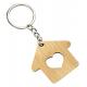 Natural Wooden House Keychain Ring Metal Pendant Bag Gift