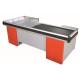 Durable Supermarket Cashier Checkout Counter With Conveyor Belt , Corrosion Protection
