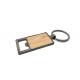 Metal Bamboo Bottle Opener Customized Laser Keychain Gun Black Color Keyring