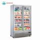 Display refrigerator freezer 1000L double glass doors drink cooler fridge showcase