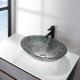 Chromed Bathroom Wash Basin Bowl Above Counter Oval Silver Modern Crystal