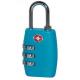 blue 3-digit TSA number lock plastic