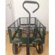 Heavy Duty 75L Garden Mesh Cart with Removable Mesh Sides to Convert into Flatbed, Utility Metal Wagon