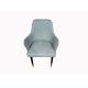 Armrest 52cm Wrought Iron Upholstered Dining Chairs